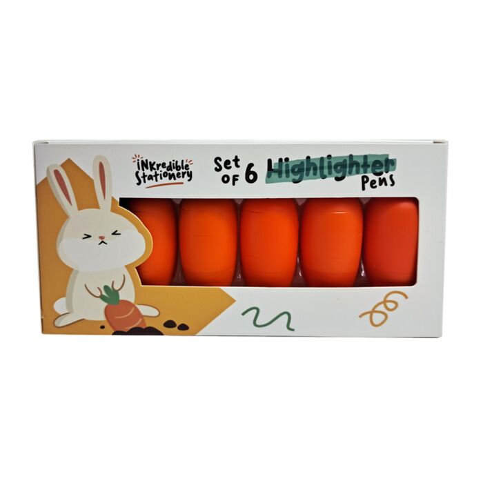 Lot de 6 Surligneurs Inkredible - Carotte