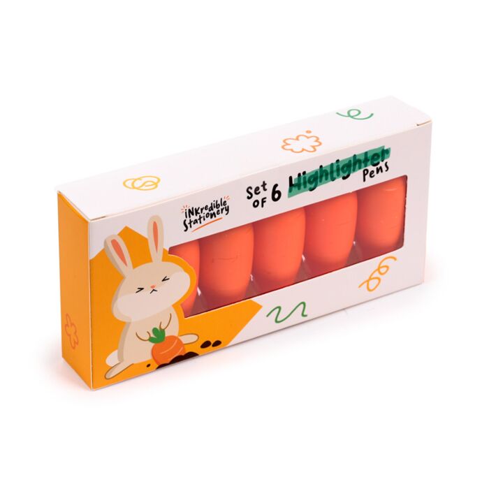 Lot de 6 Surligneurs Inkredible - Carotte