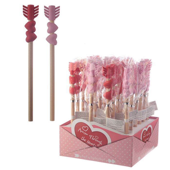 Crayon avec Embout Gomme - Fleche au Coeur
