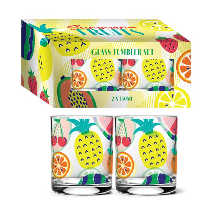 Lot de 2 Verres 350ml - Summer Fruits 