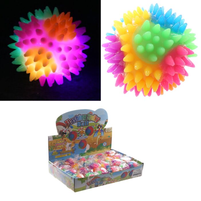 Balle rebondissante  lumineuse à pointes  5.5cm