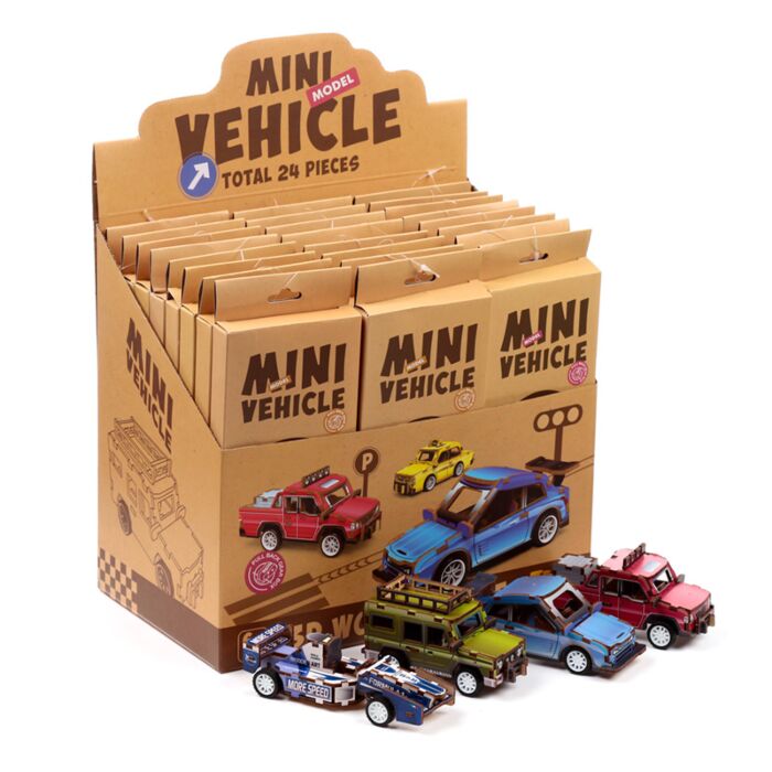 Puzzle 3D en bois 24 pièces Véhicules Motorisés