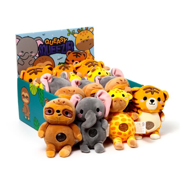 Jouet Peluché à Presser Queasy Squeezies - Adoramals du Zoo Mix #2 