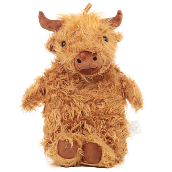 Bouillotte à Eau 650ml avec Housse Peluchée Highland Coo Cow - Vache Animal de la Ferme