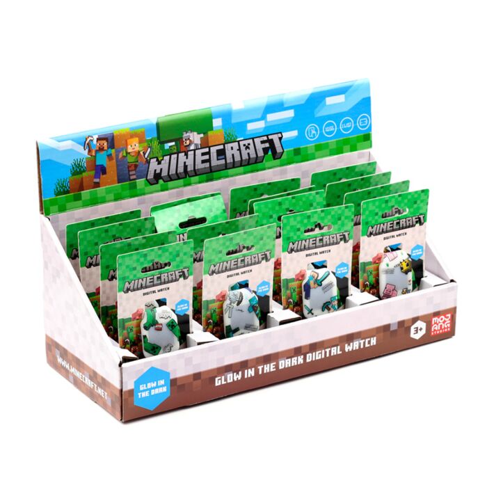 Montre Digitale en Silicone phosphorescent - Minecraft