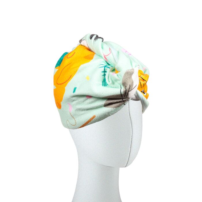 Serviette Enveloppante pour cheveux en microfibre - Beans & Co Chats 