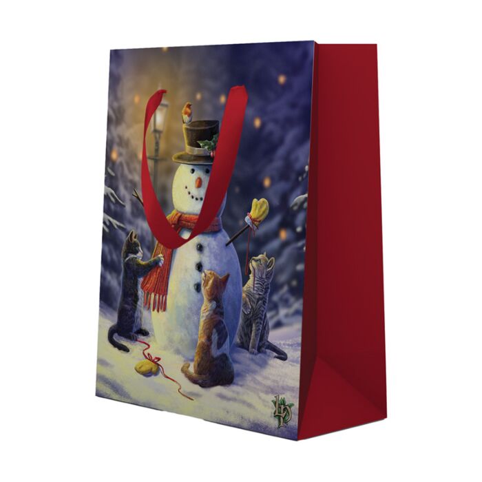 Sac Cadeau ( Grand ) - Lisa Parker Chats et Bonhomme de Neige
