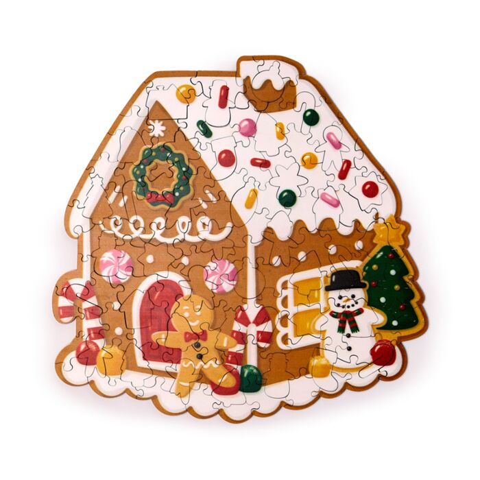 Puzzle en bois 130 pièces - Maison Pain d'épices