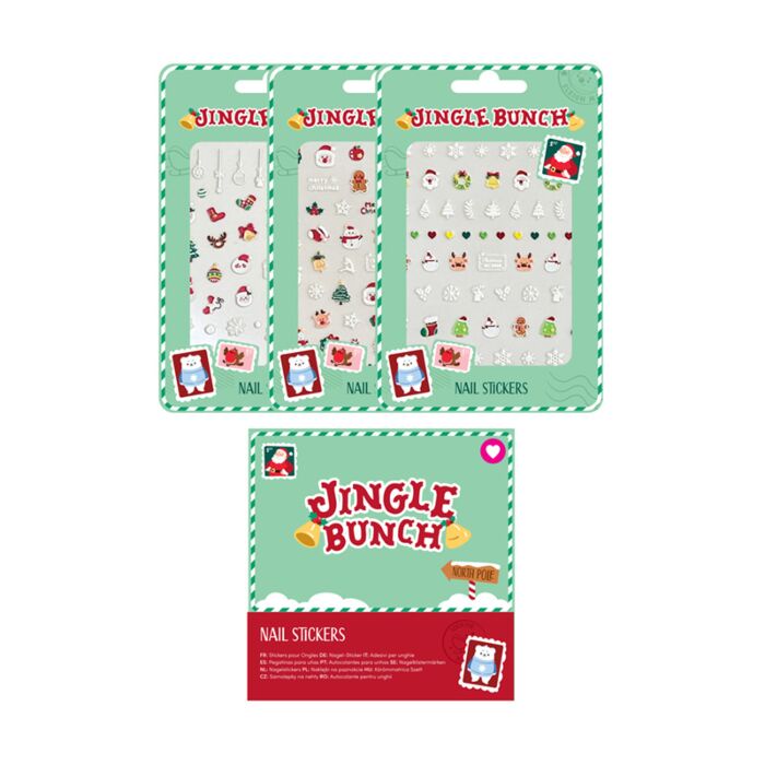 Autocollants pour les ongles effrayants - Jingle Bunch Noël