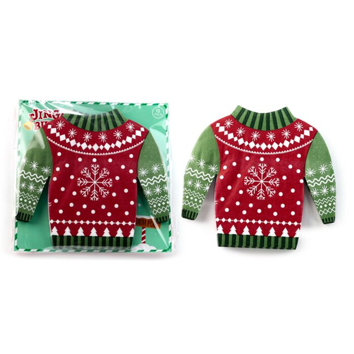 Lot de 12 Serviettes en Papier 3 plis - Pull de Noël