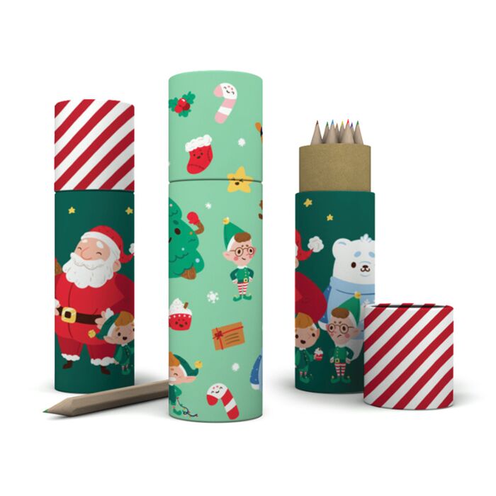 Pot à 12 Crayons de Couleur - Jingle Bunch Noël