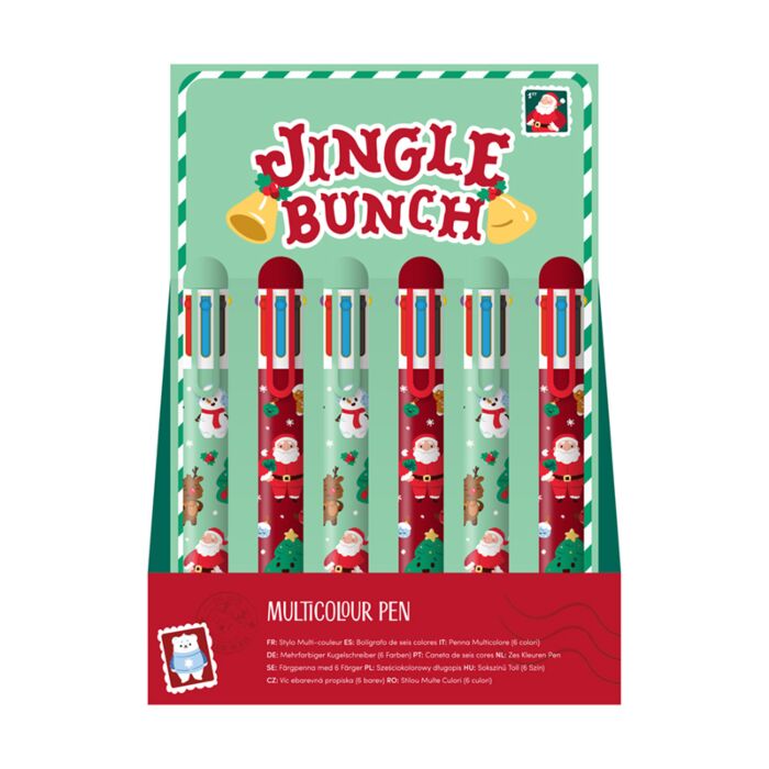 Stylo multi-couleur - Jingle Bunch Noël (6 Couleurs)