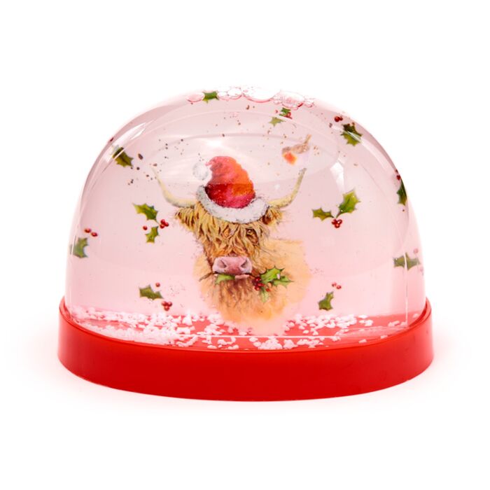 Grande boule à neige - Jan Pashley Highland Coo Noël