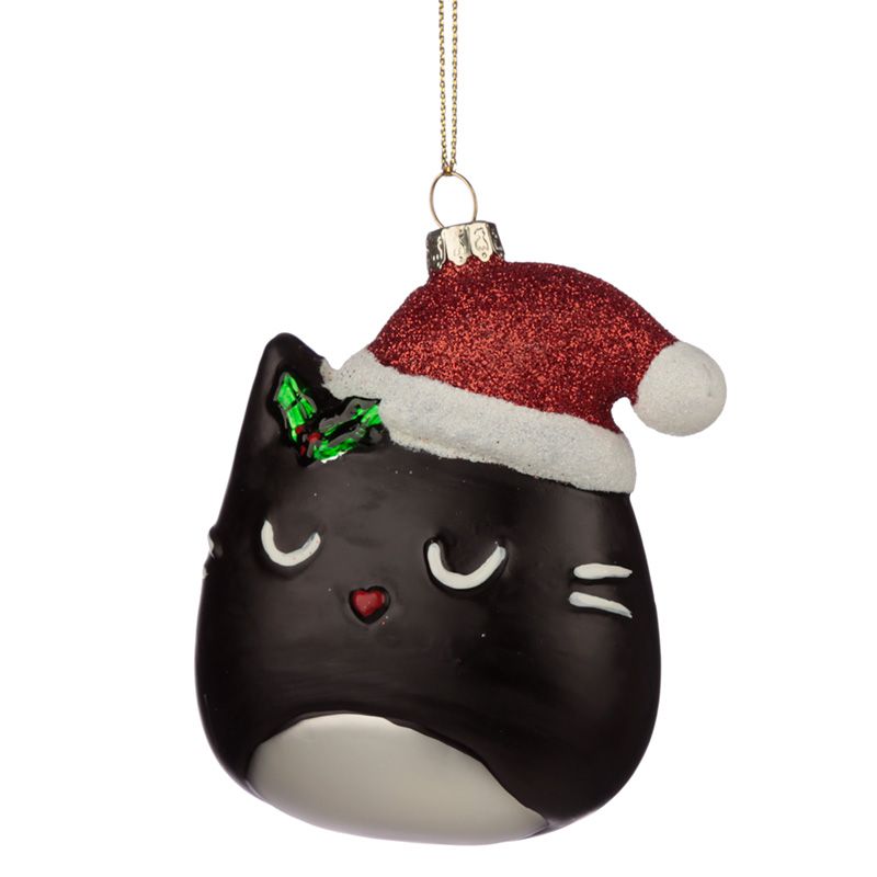 Boule De Noël En Verre Feline Fine Tête De Chat