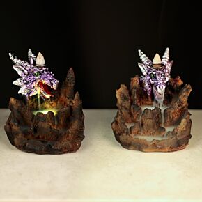 Brûleur d&#039;Encens LED à Refoulement Reflux Backflow - Dragon Violet