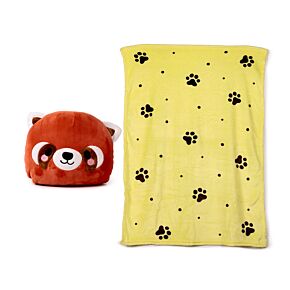 Coussin de voyage et couverture Blankeazzz 2 en 1 - Adoramals Ru le Panda Roux 
