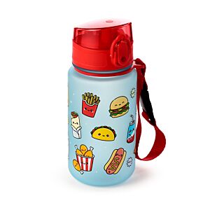 Gourde Enfant 350ml en Plastique Renforcé avec Couvercle à Bouton-poussoir - Foodiemals 
