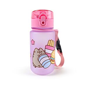 Gourde Enfant 350ml en Plastique Renforcé avec Couvercle à Bouton-poussoir - Pusheen le Chat Cœur 