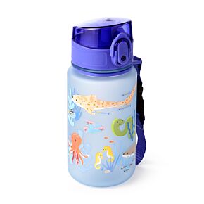 Gourde Enfant 350ml en Plastique Renforcé avec Couvercle à Bouton-poussoir - Mariniverse