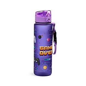 Gourde 600ml en Plastique Renforcé avec Couvercle à Bouton-poussoir - Game Over