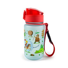 Gourde Enfant 350ml en Plastique Renforcé avec Couvercle à Bouton-poussoir - Knights & Dragons Chevaliers & Dragons