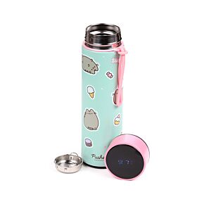 Gourde Isolée en Acier Inoxydable avec Thermomètre Digital - Pusheen le Chat Bonbons 