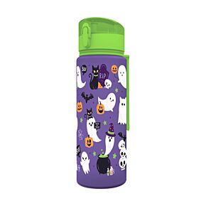 Gourde 600ml en Plastique Renforcé avec Couvercle à Bouton-poussoir - Fantômes Effrayants