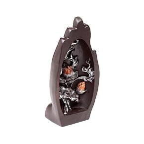 Lotus sculpté à la main Argent & Noir Lotus sculpté à la main Argent & Noir