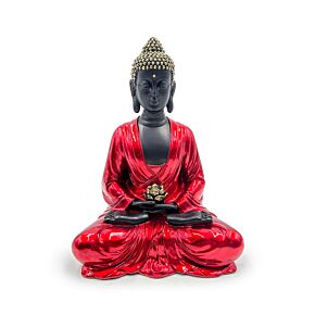 Boudha Thai Contemplation Rouge, Noir & Doré 