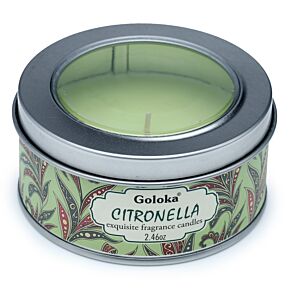 Bougie à la Cire de Soja dans Boîte en Etain Goloka - Citronelle