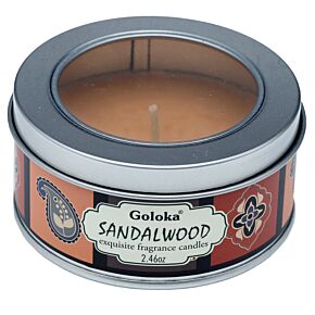Bougie à la Cire de Soja dans Boîte en Etain Goloka - Bois de Santal