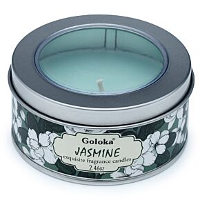 Bougie à la Cire de Soja dans Boîte en Etain Goloka - Jasmin