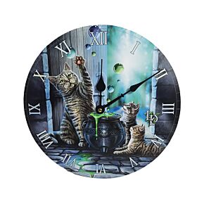 Horloge Lisa Parker - Chat et Chatons jouant avec des Bulles