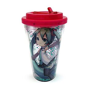 Gobelet Double-Paroi incassable avec paille - Hatsune Miku 