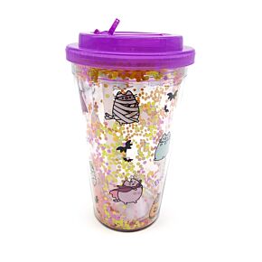 Gobelet Double-Paroi incassable avec paille - Pusheen le Chat Halloween 