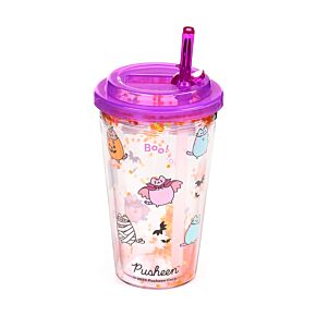 Gobelet Double-Paroi incassable avec paille - Pusheen le Chat Halloween 