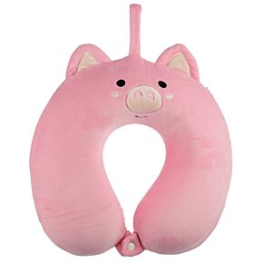 Coussin de Voyage Relaxeazzz Peluché Mémoire de Forme - Cochon