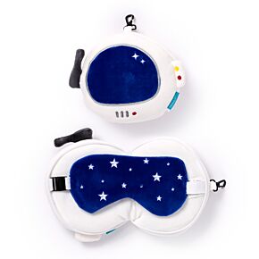 Coussin de Voyage Relaxeazzz Peluché 2-en-1 avec Masque Yeux Space Cadet - Espace