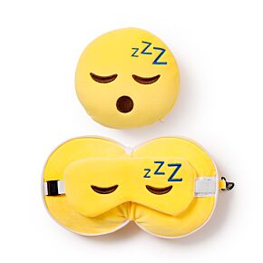 Coussin de Voyage Relaxeazzz Peluché 2-en-1 avec Masque Yeux - Snoozie, le Fatigué