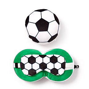 Coussin de Voyage Relaxeazzz Peluché 2-en-1 avec Masque Yeux -Ballon de Football