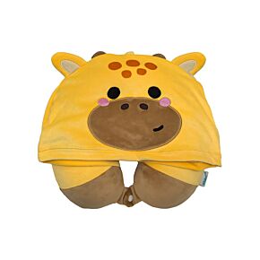 Coussin de Voyage à capuche Hoodeazzz 2-en-1 - Adoramals Raffi la Girafe 
