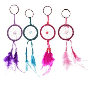 Porte-clés mini attrape-rêves à plumes