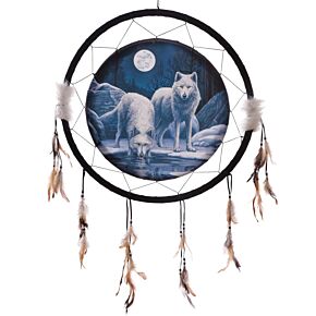 Attrape-rêves 60cm -Loups guerriers de l'hiver par Lisa Parker