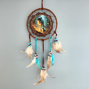 Attrape-rêves Loup et Ourson 16cm