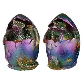 Figurine Métallique - Dragon Iridescent Sortant de l&#039; Œuf