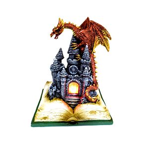 Dragon Elément Feu sur Château Enchanté à LED - Dark Legends