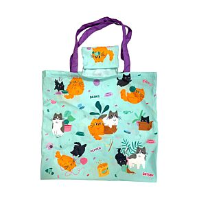 Sac Shopping Pliable et réutilisable en RPET - Beans & Co Chats