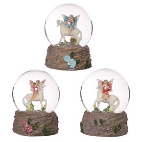 Boule à neige - Fée des fleurs sur licorne
