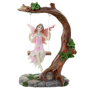 Figurine Fée des Fleurs sur Balançoire