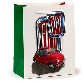 Sac Cadeau Fiat 500 Retro Rouge & Blanche (Moyen)